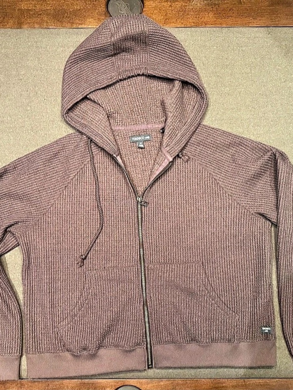 TOAD&CO Bitterroot Zip-Up Hoodie Brown Medium